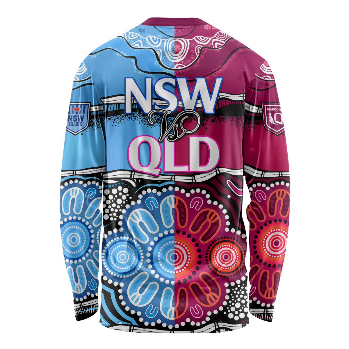 NSW Combine QLD State of Origin Long Sleeve Shirt New South Wales and Queensland Aboriginal LT9