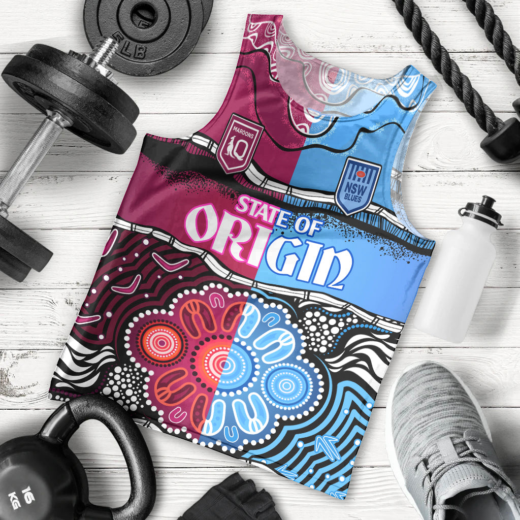 NSW Combine QLD State of Origin Men Tank Top New South Wales and Queensland Aboriginal LT9