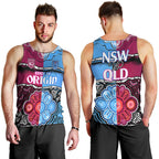 NSW Combine QLD State of Origin Men Tank Top New South Wales and Queensland Aboriginal LT9