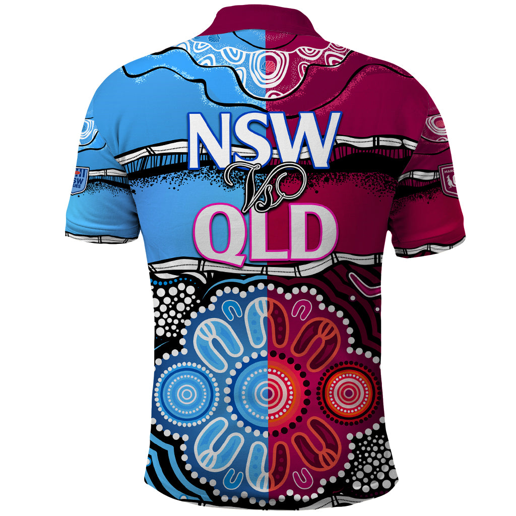 NSW Combine QLD State of Origin Polo Shirt New South Wales and Queensland Aboriginal LT9