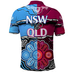 NSW Combine QLD State of Origin Polo Shirt New South Wales and Queensland Aboriginal LT9