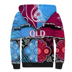 NSW Combine QLD State of Origin Sherpa Hoodie New South Wales and Queensland Aboriginal LT9