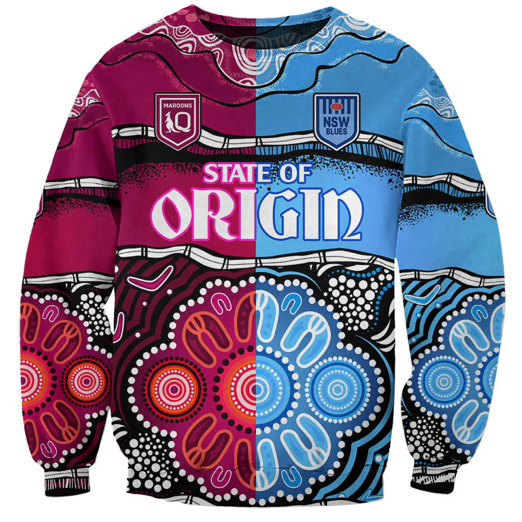NSW Combine QLD State of Origin Sweatshirt New South Wales and Queensland Aboriginal LT9