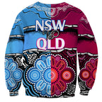 NSW Combine QLD State of Origin Sweatshirt New South Wales and Queensland Aboriginal LT9