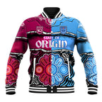 (Custom Text And Number) NSW Combine QLD State of Origin Baseball Jacket New South Wales and Queensland Aboriginal LT9