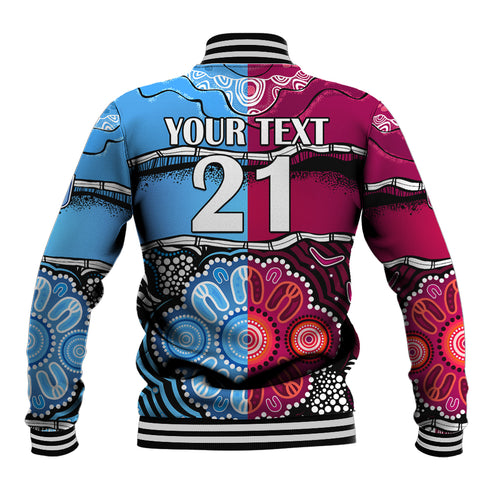 (Custom Text And Number) NSW Combine QLD State of Origin Baseball Jacket New South Wales and Queensland Aboriginal LT9