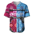 (Custom Text And Number) NSW Combine QLD State of Origin Baseball Jersey New South Wales and Queensland Aboriginal LT9