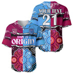 (Custom Text And Number) NSW Combine QLD State of Origin Baseball Jersey New South Wales and Queensland Aboriginal LT9