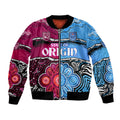 (Custom Text And Number) NSW Combine QLD State of Origin Bomber Jacket New South Wales and Queensland Aboriginal LT9
