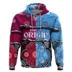 (Custom Text And Number) NSW Combine QLD State of Origin Hoodie New South Wales and Queensland Aboriginal LT9