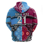 (Custom Text And Number) NSW Combine QLD State of Origin Hoodie New South Wales and Queensland Aboriginal LT9