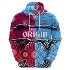 (Custom Text And Number) NSW Combine QLD State of Origin Hoodie New South Wales and Queensland Aboriginal LT9
