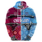 (Custom Text And Number) NSW Combine QLD State of Origin Hoodie New South Wales and Queensland Aboriginal LT9