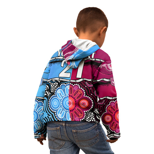 (Custom Text And Number) NSW Combine QLD State of Origin Kid Hoodie New South Wales and Queensland Aboriginal LT9