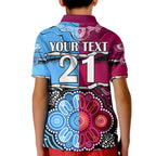 (Custom Text And Number) NSW Combine QLD State of Origin Kid Polo Shirt New South Wales and Queensland Aboriginal LT9