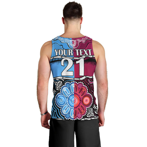 (Custom Text And Number) NSW Combine QLD State of Origin Men Tank Top New South Wales and Queensland Aboriginal LT9