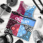 (Custom Text And Number) NSW Combine QLD State of Origin Men Tank Top New South Wales and Queensland Aboriginal LT9