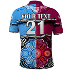 (Custom Text And Number) NSW Combine QLD State of Origin Polo Shirt New South Wales and Queensland Aboriginal LT9