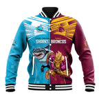 Custom Broncos and Sharks Baseball Jacket Sporty Style
