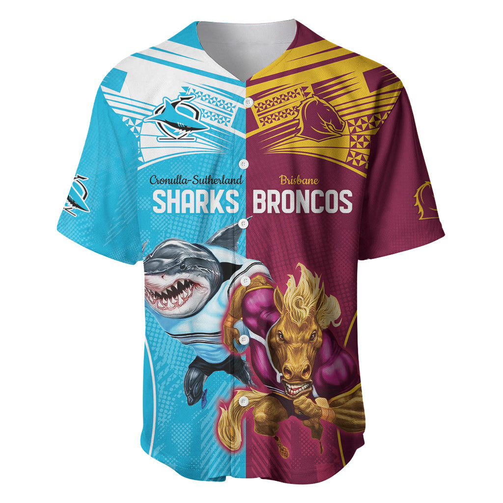 Custom Broncos and Sharks Baseball Jersey Sporty Style