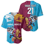 Custom Broncos and Sharks Baseball Jersey Sporty Style