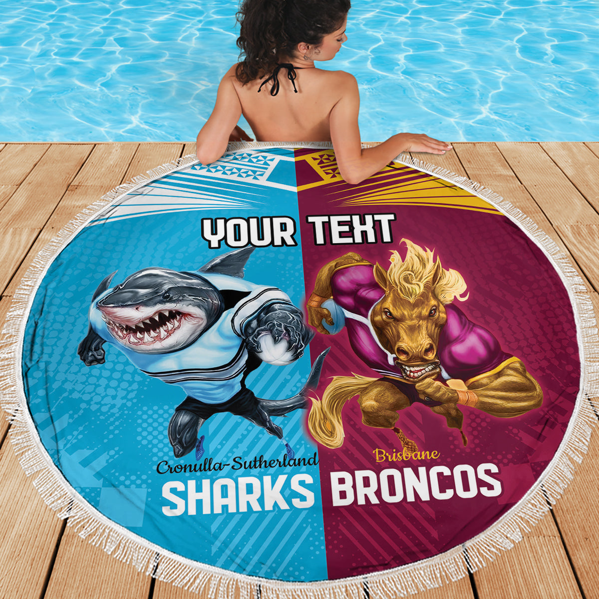 Custom Broncos and Sharks Beach Blanket Sporty Style