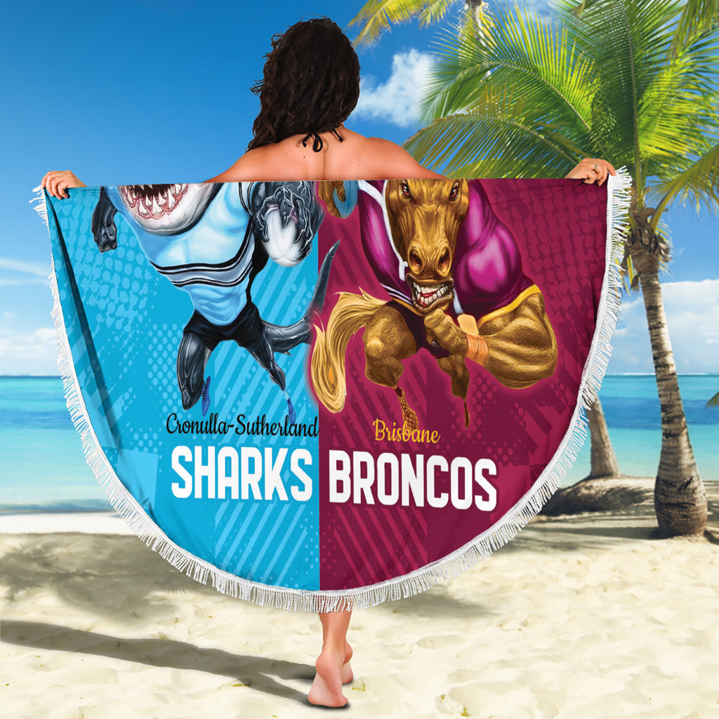 Custom Broncos and Sharks Beach Blanket Sporty Style