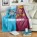 Custom Broncos and Sharks Blanket Sporty Style