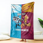 Custom Broncos and Sharks Blanket Sporty Style