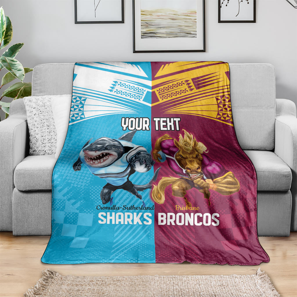 Custom Broncos and Sharks Blanket Sporty Style