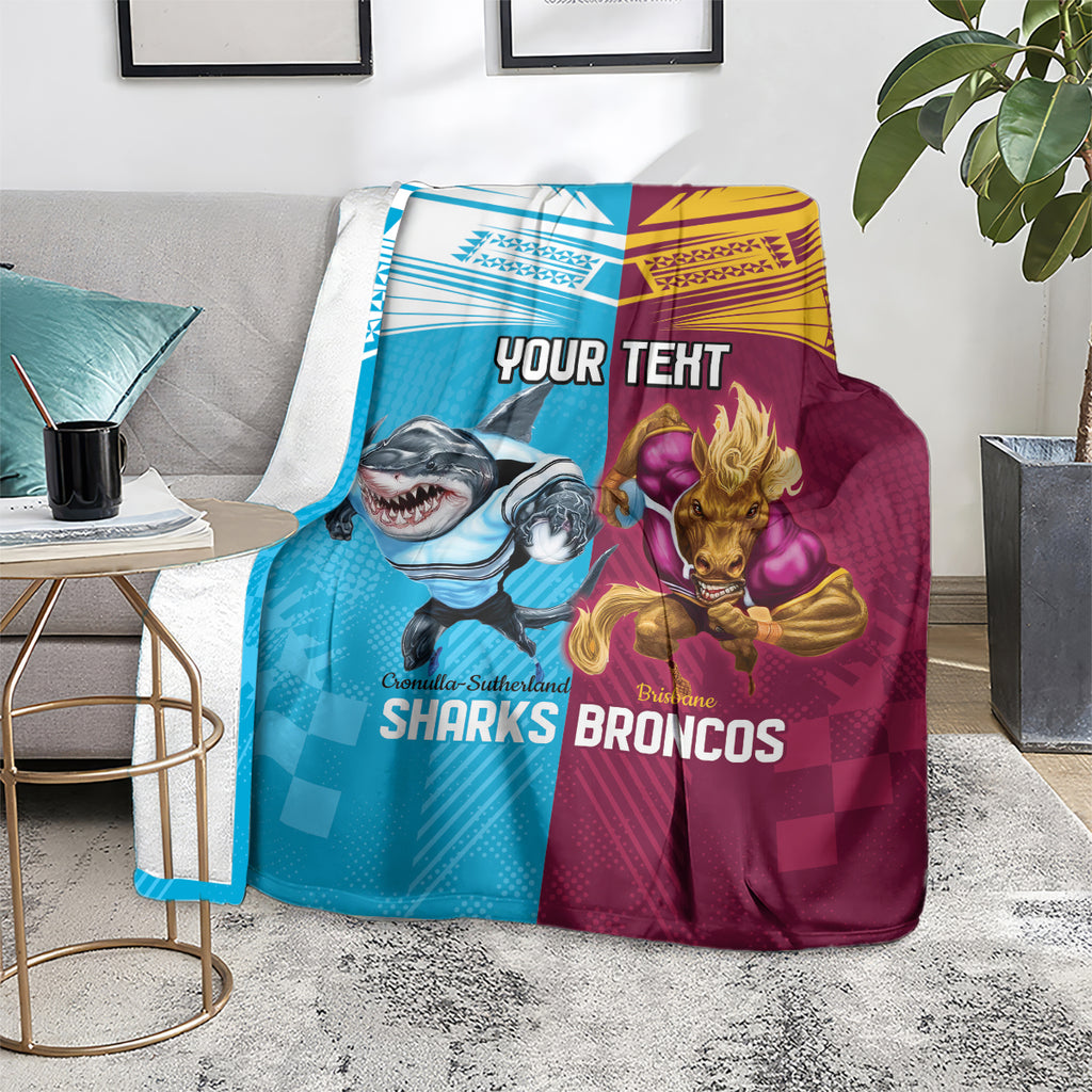 Custom Broncos and Sharks Blanket Sporty Style