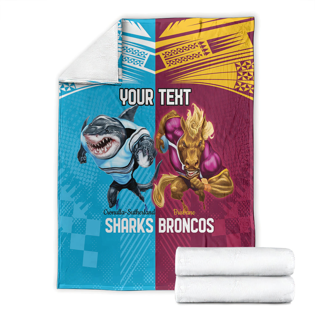 Custom Broncos and Sharks Blanket Sporty Style