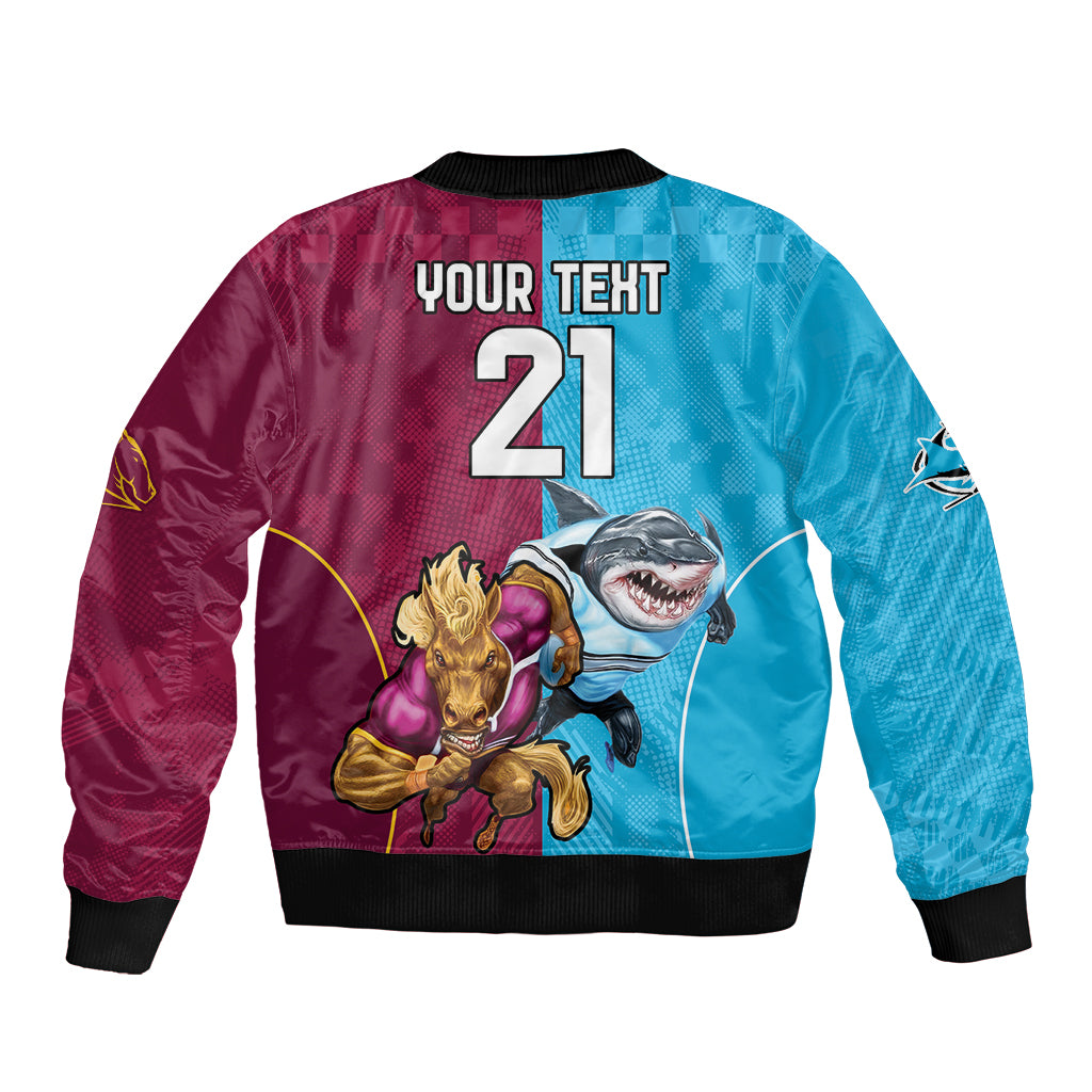 Custom Broncos and Sharks Bomber Jacket Sporty Style