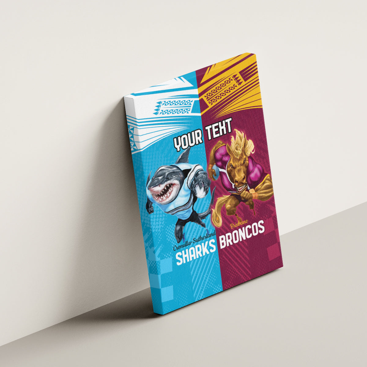 Custom Broncos and Sharks Canvas Wall Art Sporty Style