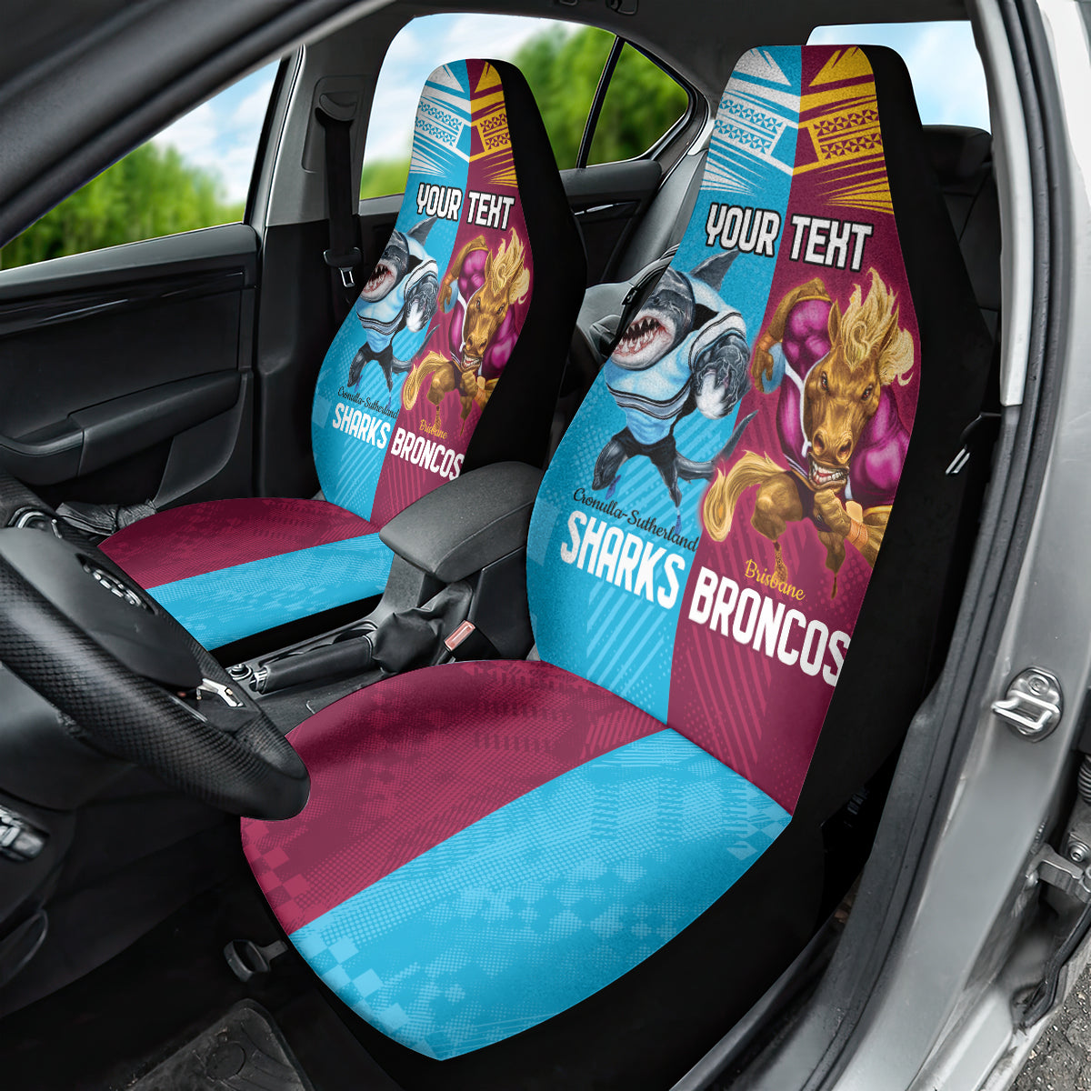 Custom Broncos and Sharks Car Seat Cover Sporty Style