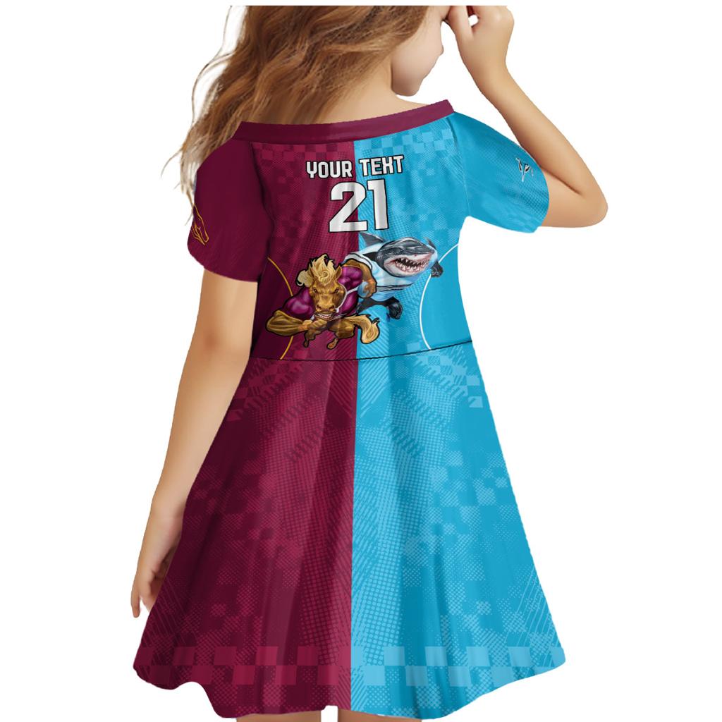 Custom Broncos and Sharks Family Matching Mermaid Dress and Hawaiian Shirt Sporty Style