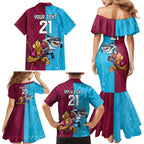 Custom Broncos and Sharks Family Matching Mermaid Dress and Hawaiian Shirt Sporty Style