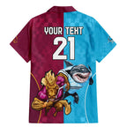 Custom Broncos and Sharks Family Matching Mermaid Dress and Hawaiian Shirt Sporty Style
