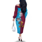 Custom Broncos and Sharks Family Matching Off The Shoulder Long Sleeve Dress and Hawaiian Shirt Sporty Style
