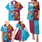Custom Broncos and Sharks Family Matching Puletasi and Hawaiian Shirt Sporty Style