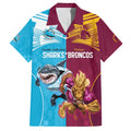 Custom Broncos and Sharks Family Matching Summer Maxi Dress and Hawaiian Shirt Sporty Style