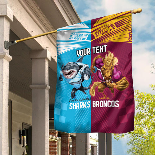 Custom Broncos and Sharks Garden Flag Sporty Style