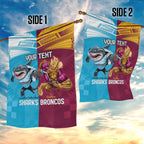 Custom Broncos and Sharks Garden Flag Sporty Style