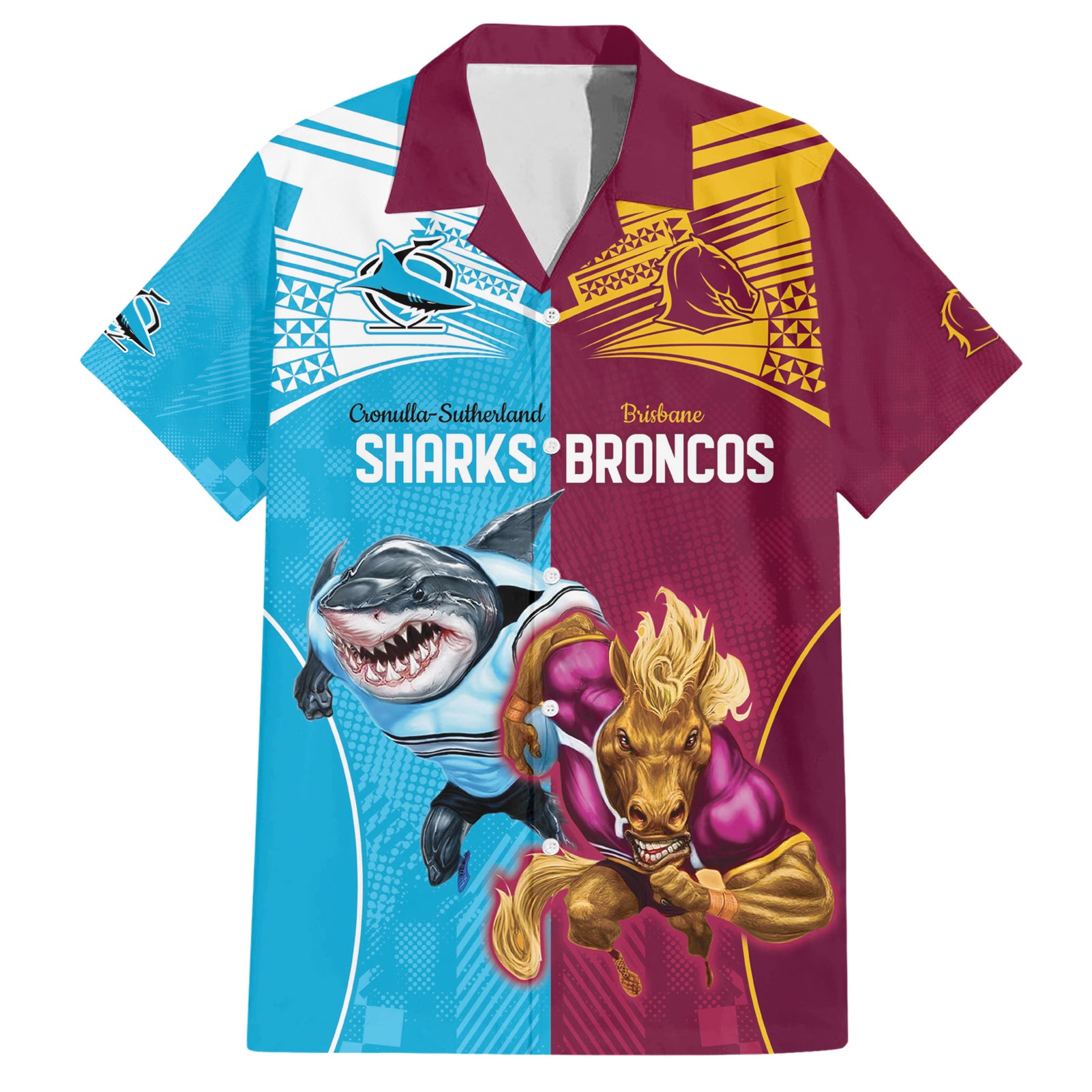 Custom Broncos and Sharks Hawaiian Shirt Sporty Style