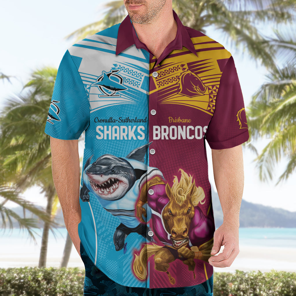 Custom Broncos and Sharks Hawaiian Shirt Sporty Style