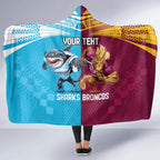Custom Broncos and Sharks Hooded Blanket Sporty Style