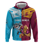 Custom Broncos and Sharks Hoodie Sporty Style