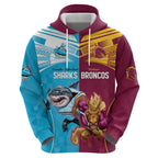 Custom Broncos and Sharks Hoodie Sporty Style