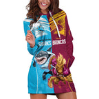 Custom Broncos and Sharks Hoodie Dress Sporty Style