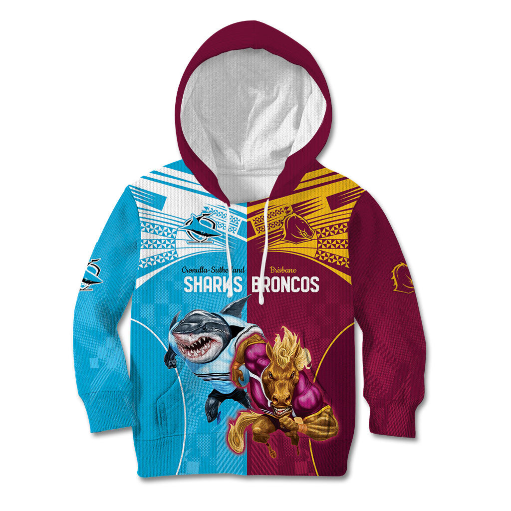Custom Broncos and Sharks Kid Hoodie Sporty Style